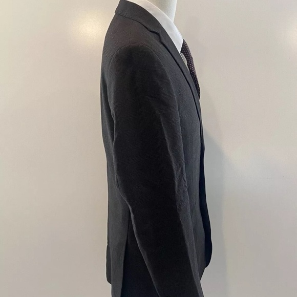 Banana Republic Men's Brown Windowpane Plaid Wool Sport Coat Size 38R (BS) - Picture 4 of 10